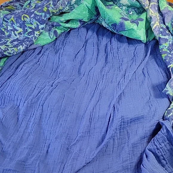 Jane Ashley Vintage 100% Cotton Tiered Multicolor Maxi Skirt - Size Large - Picture 10 of 11